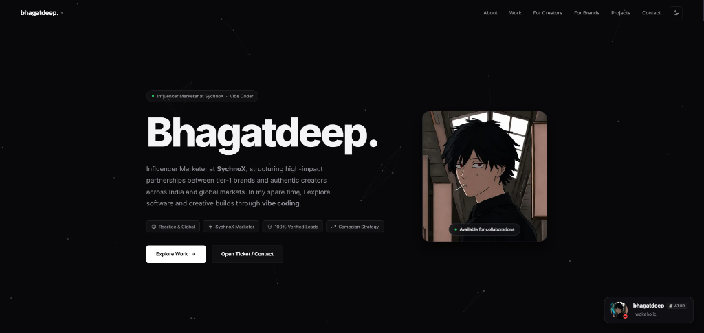 bhagatdeep.in Website Interface Preview